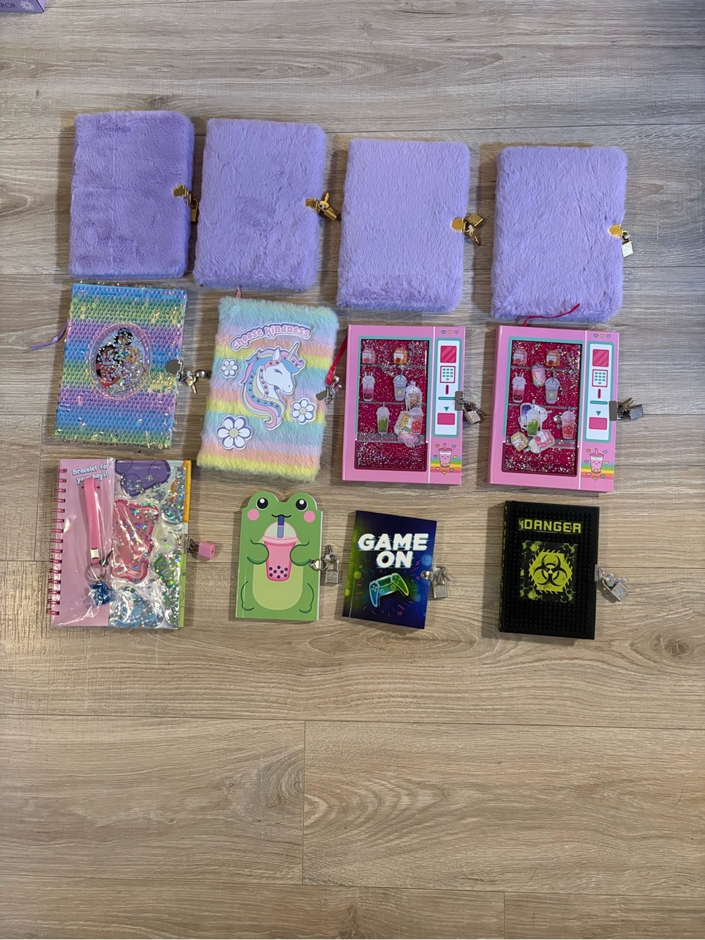 Lot of twelve kids locking secret diaries journals birthday gifts favors reward